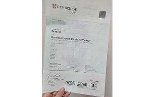 Cambridge English Certificate Sample