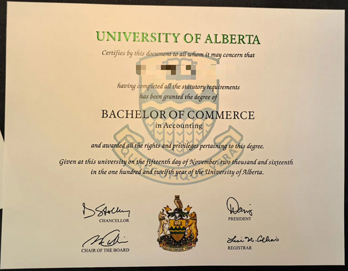 Order University of Alberta degree Certificate Online