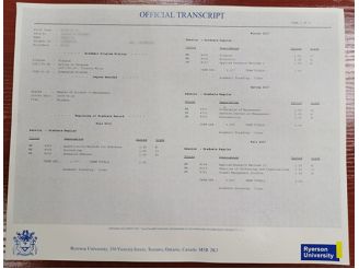 Order A Ryerson University Transcript online